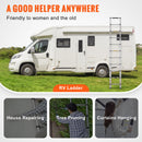 VEVOR teleskopiskās kāpnes, 3,2 m, alumīnija, ar vienas pogas ievilkšanu, salokāmas izbīdāmās kāpnes, 170 kg slodze, ar neslīdošām kājām, pārnēsājamas, daudzfunkcionālas, kompaktas – piemērotas mājai, kemperim, bēniņiem, ANSI sertificētas