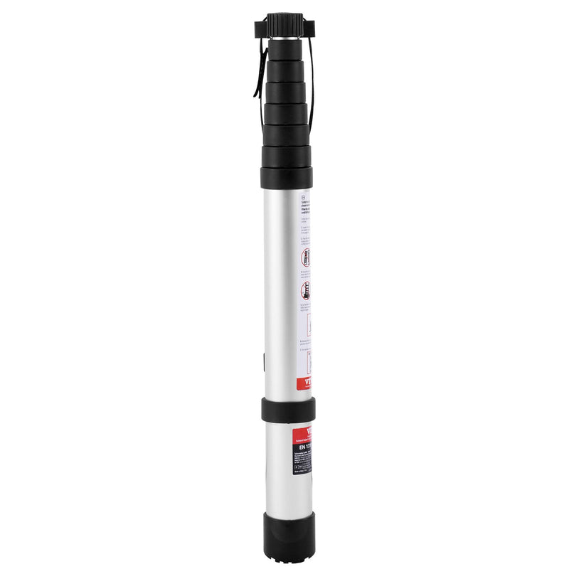 VEVOR teleskopiskās izbīdāmās kāpnes, 2,6 m, ar vienas pogas ievilkšanu, 170 kg slodze