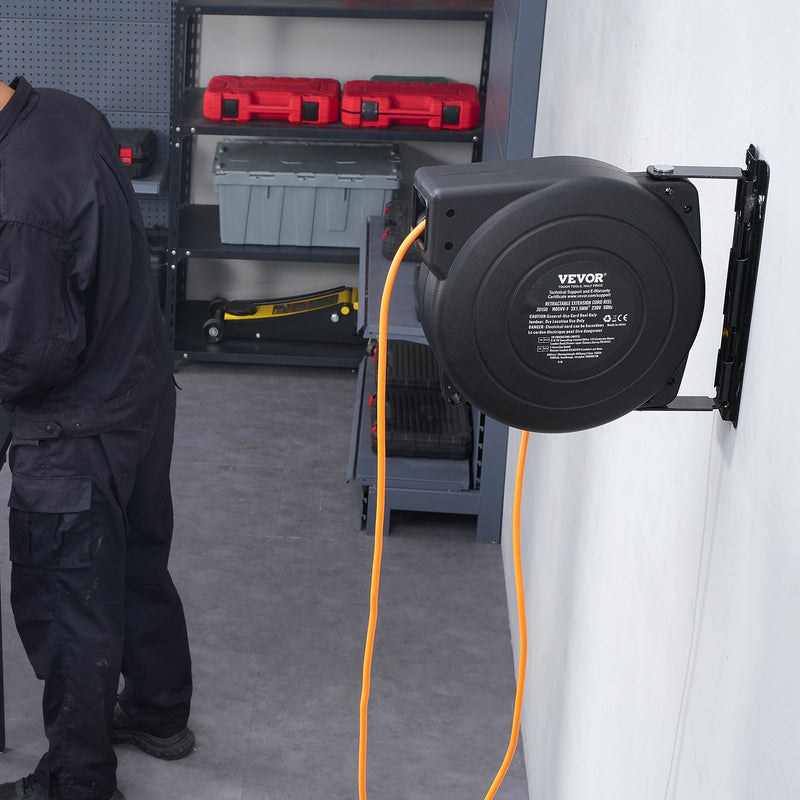 VEVOR 1000W automātiski ievelkama pagarinātāja spole ar 19 m strāvas vadu, 1 m ievadvadvads