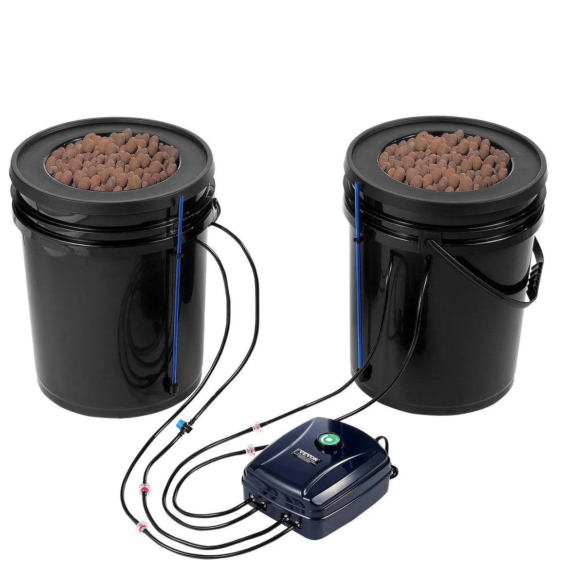 DWC Hydroponic Growing System with Deep Water Culture and Top Drip Feeding, 2 Tanks