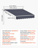 VEVOR manuāli izvelkama terases markīze 250 × 200 cm ar kloķi, ūdensizturīgs poliestera saulessargs terasei, balkonam un pagalmam, pelēka krāsa