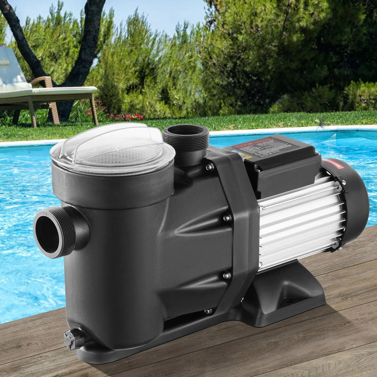 VEVOR Above-Ground Pool Pump 1500 W (2 HP), 220–240 V, Dual Speed 1450/2860 RPM, Flow Up to 33,000 L/h, Energy-Efficient Swimming Pool Pump, CE Certified