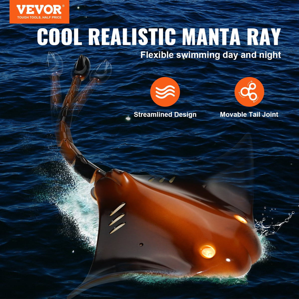 VEVOR RC-manta 2,4 GHz, kiire puldipaat lastele ja täiskasvanutele