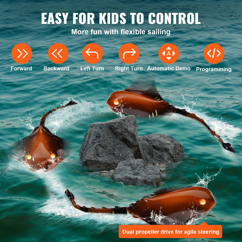 VEVOR 2.4 GHz RC Manta Ray – Tālvadības Laiva ar Augstu Ātrumu, Dāvana Bērniem un Pieaugušajiem