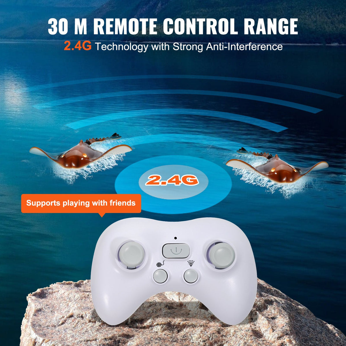 VEVOR RC-manta 2,4 GHz, kiire puldipaat lastele ja täiskasvanutele