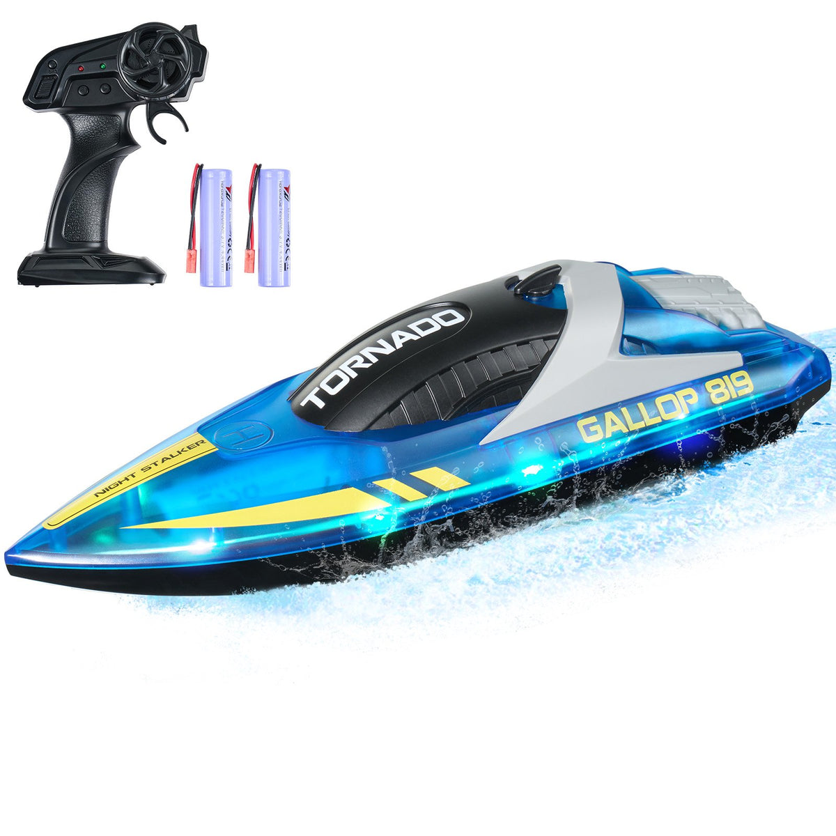 VEVOR RC-võidusõidupaat 2,4 GHz, 12 km/h, LED-iga, sinine