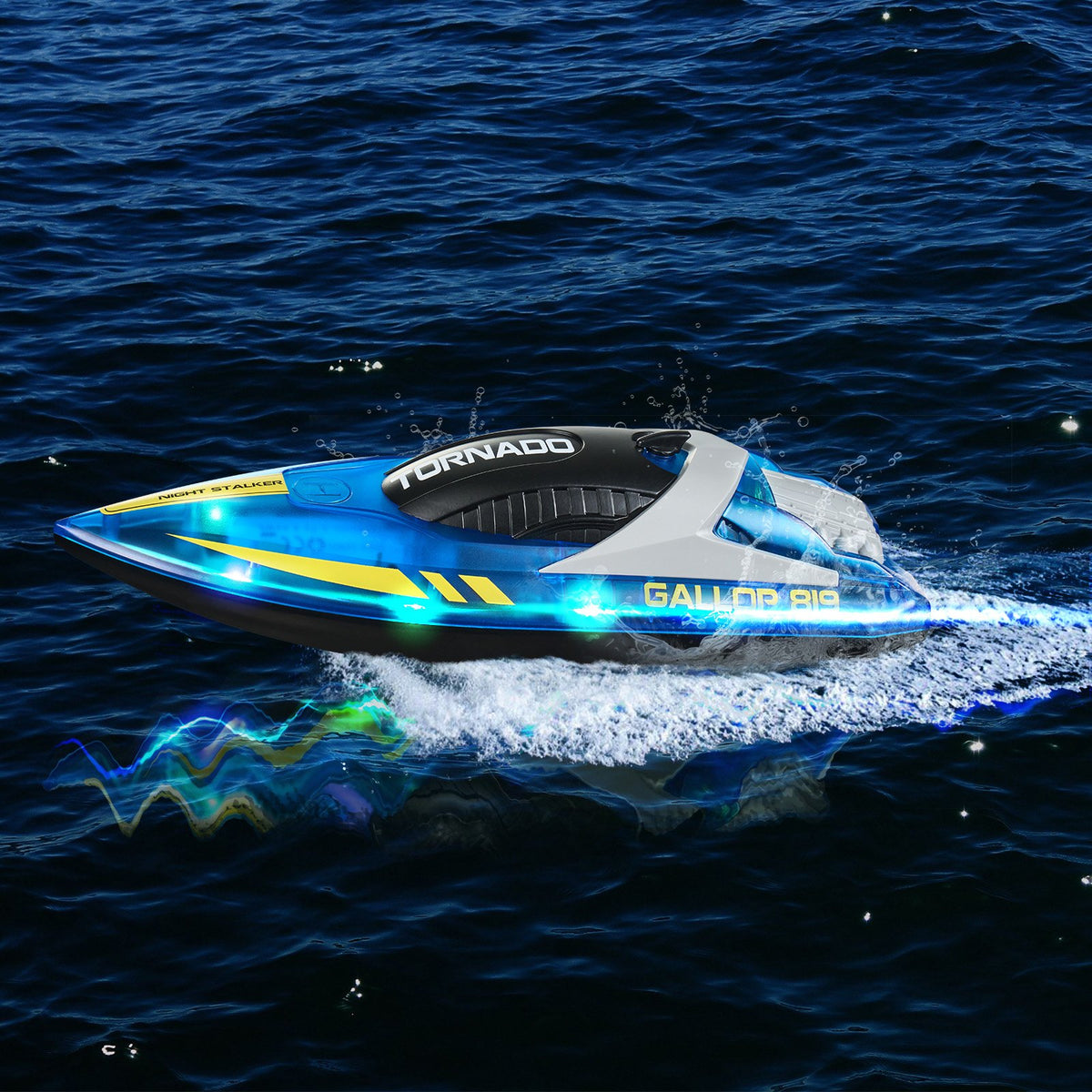 VEVOR RC-võidusõidupaat 2,4 GHz, 12 km/h, LED-iga, sinine
