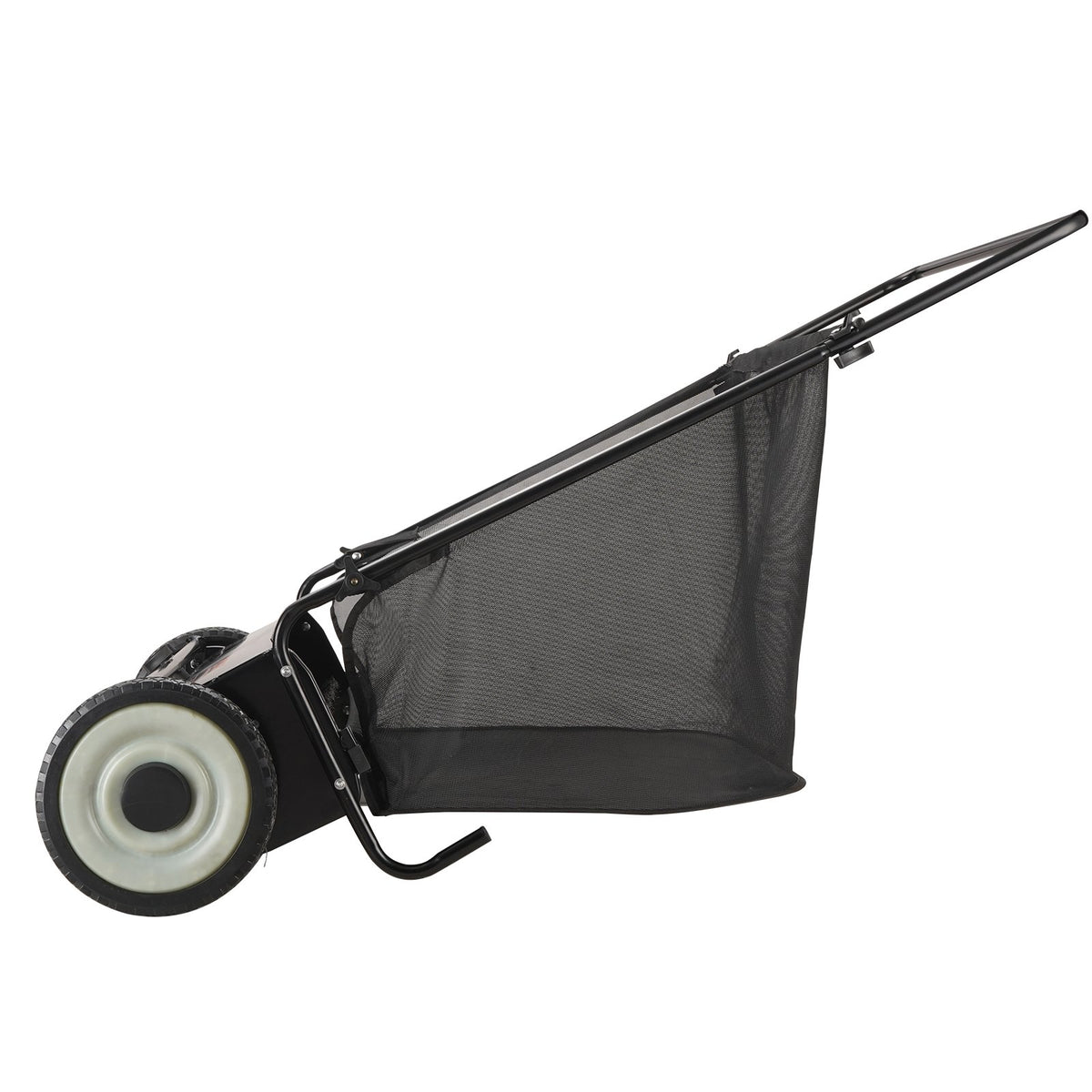 VEVOR Hand Push Lawn Sweeper, 66 cm Leaf and Grass Collector, Durable Rubber Tyres and Thick Steel Construction, Heavy-Duty with Large Capacity 198 L Mesh Collection Bag, 4 Cutting Brushes