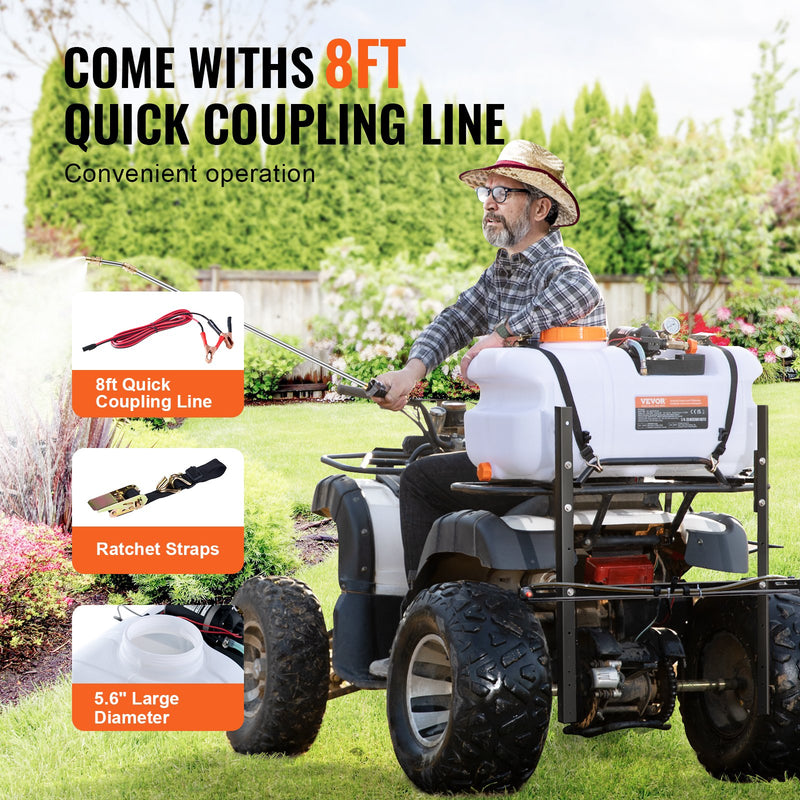 ATV smidzinātājs 60 l ar smidzināšanas stieni un 7,2 l/min plūsmas ātrumu