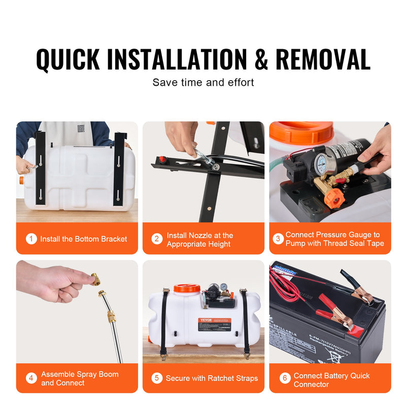 ATV smidzinātājs 60 l ar smidzināšanas stieni un 7,2 l/min plūsmas ātrumu