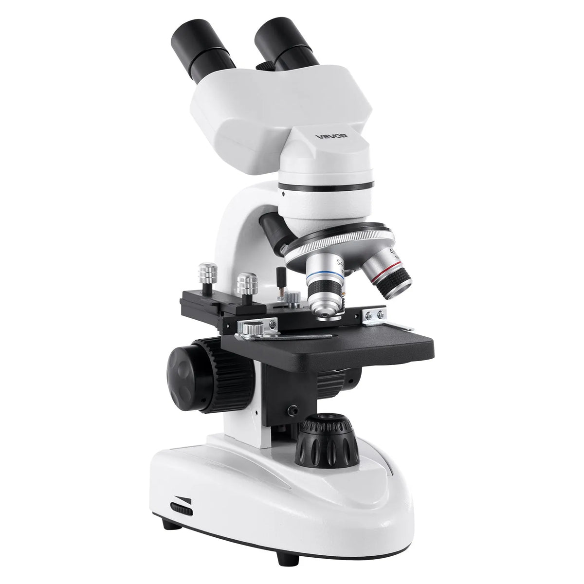 VEVOR Binocular Microscope for Adults with 40–2000× Magnification, Professional Compound Microscope Kit with LED Illumination and Phone Holder, Aluminium Alloy Body, Suitable for Laboratories, Schools and Home Use