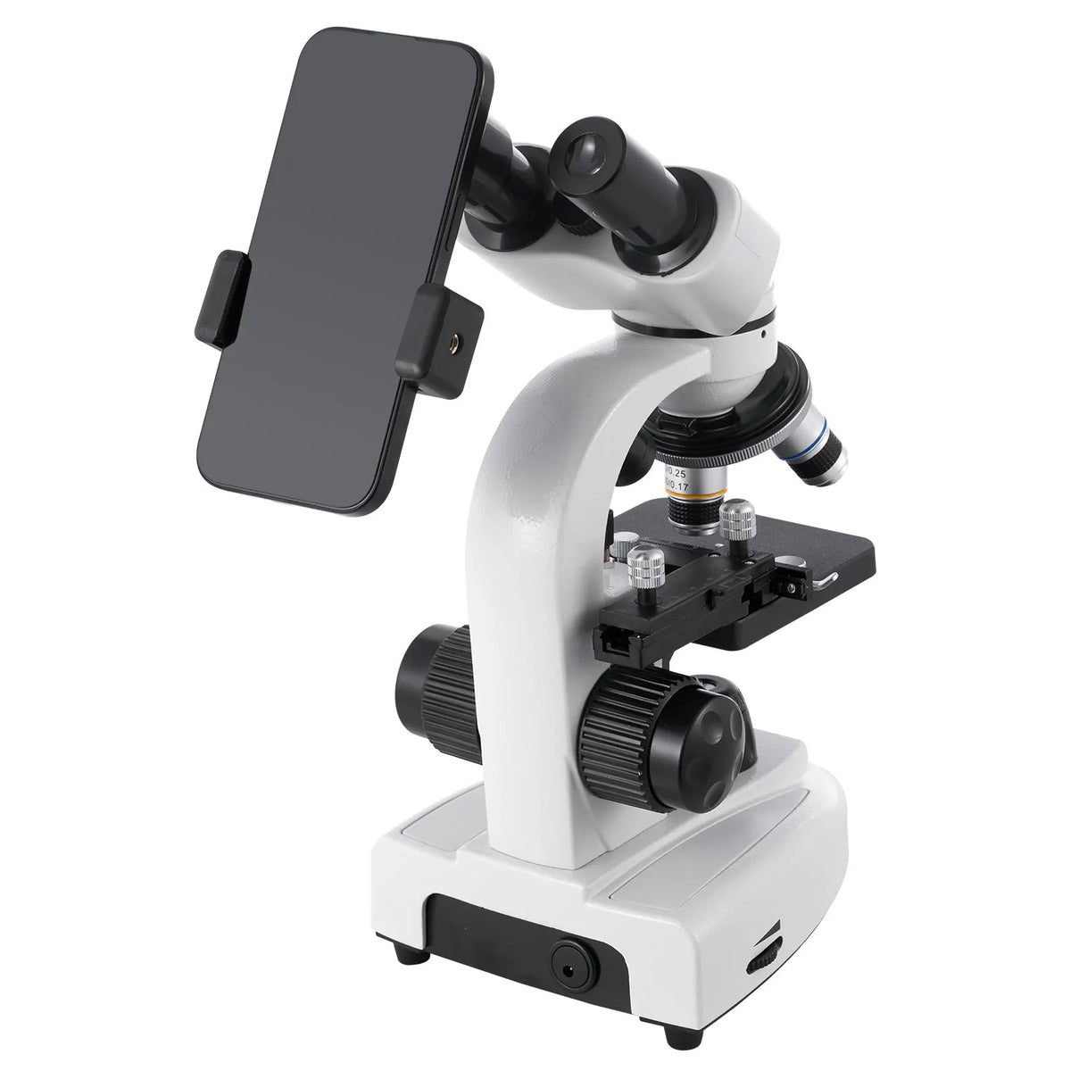VEVOR Binocular Microscope for Adults with 40–2000× Magnification, Professional Compound Microscope Kit with LED Illumination and Phone Holder, Aluminium Alloy Body, Suitable for Laboratories, Schools and Home Use