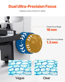 VEVOR binokulārais mikroskops pieaugušajiem ar 40-2000× palielinājumu, profesionāls kompozītmikroskopa komplekts ar LED apgaismojumu un tālruņa turētāju, alumīnija sakausējuma korpuss, piemērots laboratorijām, skolām un mājas lietošanai