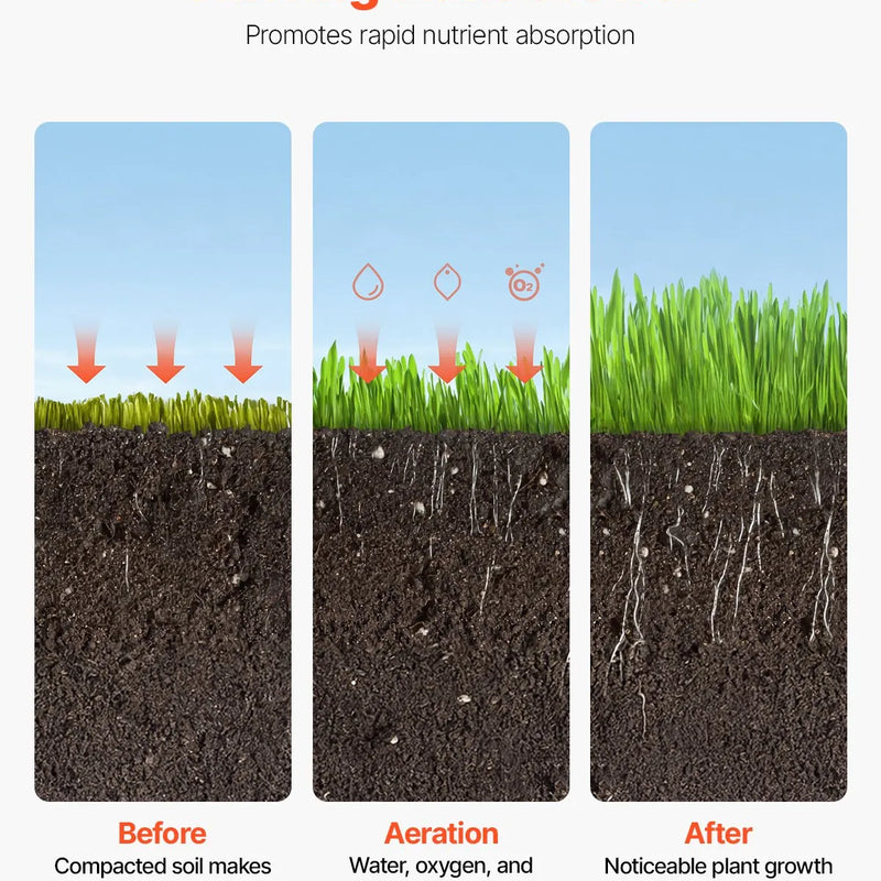 Zāliena aerators ar rullīti, 46 cm, manuāls, smags, melns