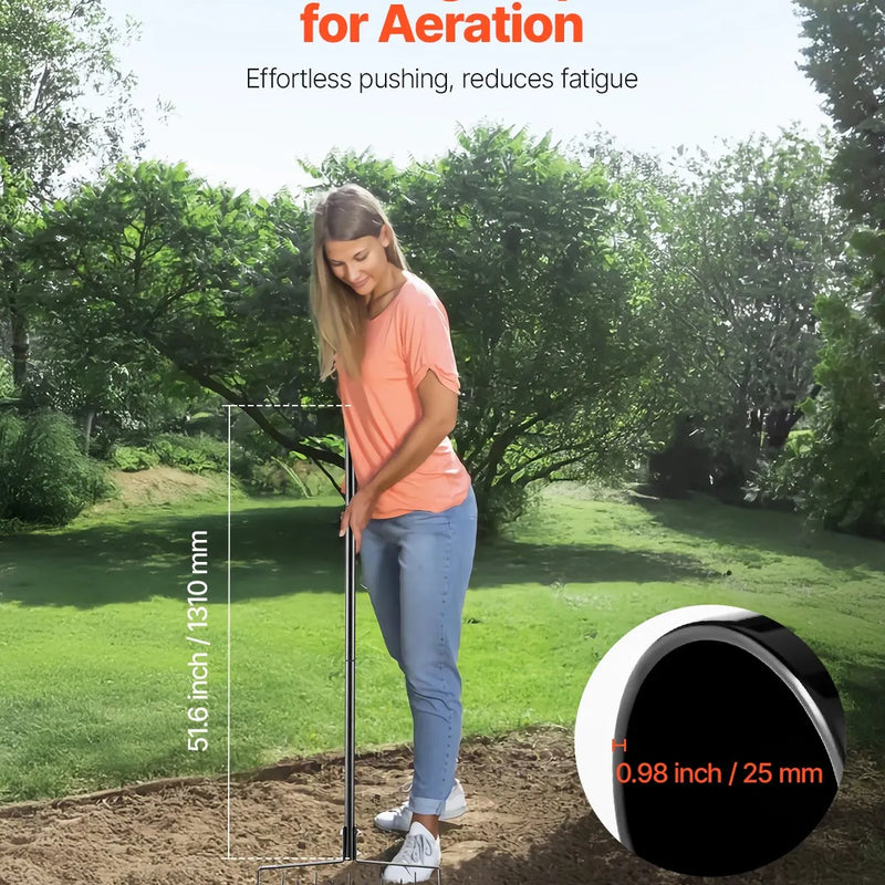 Zāliena aerators ar rullīti, 46 cm, manuāls, smags, melns