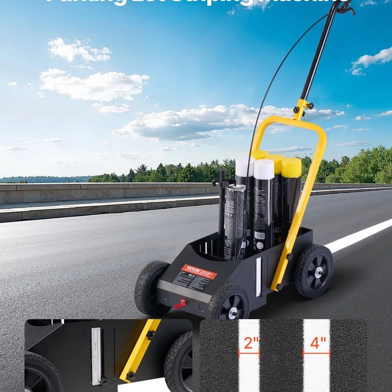 Līniju marķēšanas ratiņi 61 × 33 × 90 cm līniju marķēšanas iekārta, melna