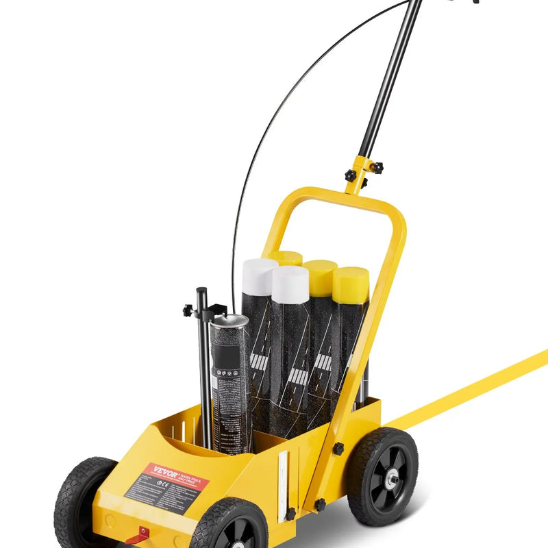 Līniju marķēšanas ratiņi 610 × 330 × 900 mm, regulējams līnijas platums, dzelteni