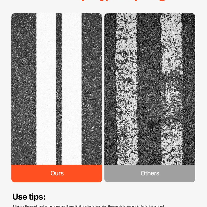 Līniju marķēšanas ratiņi 610 × 330 × 900 mm, regulējams līnijas platums, dzelteni