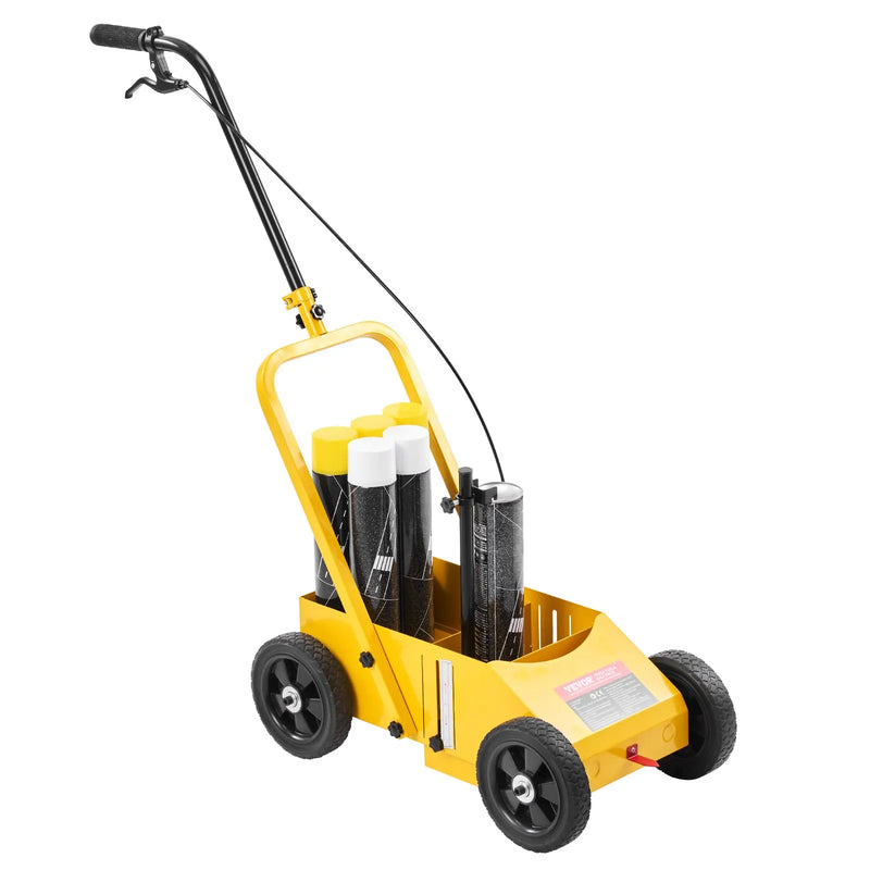 Līniju marķēšanas ratiņi 610 × 330 × 900 mm, regulējams līnijas platums, dzelteni