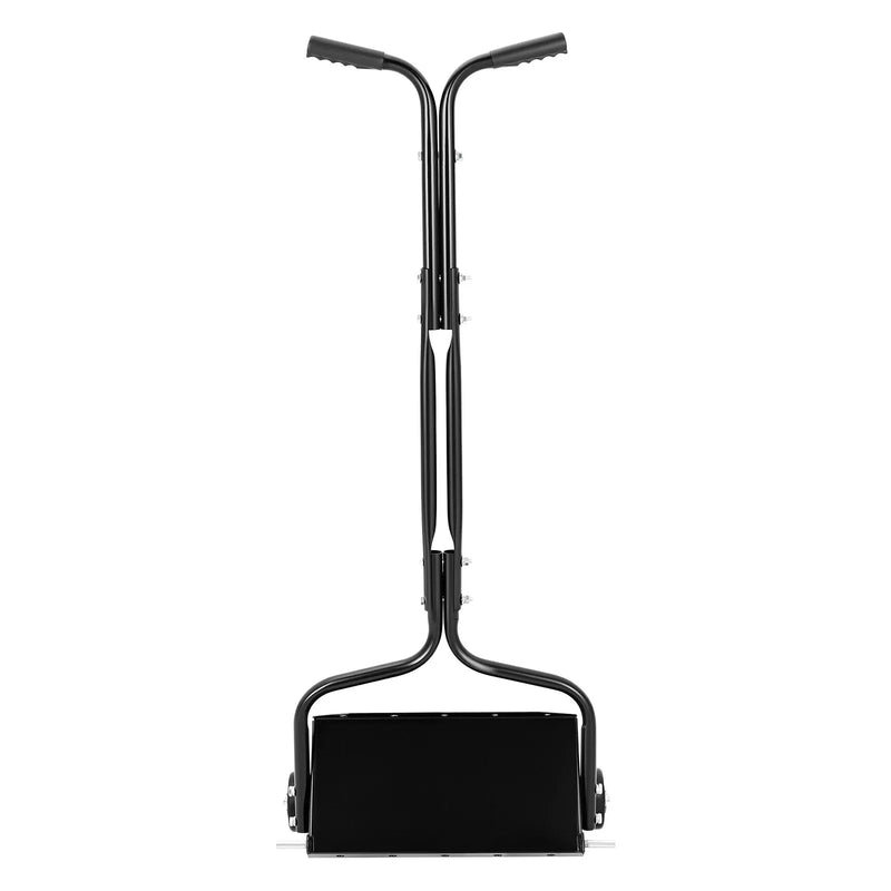 VEVOR zāliena aerators 45 cm manuāls stumjams ar 4 riteņiem un rokturi, ar iespēju pievienot līdz 18 kg svaru, izturīgs augsnes aerācijas instruments dārzam un zāliena kopšanai - ZEMLETES.LV