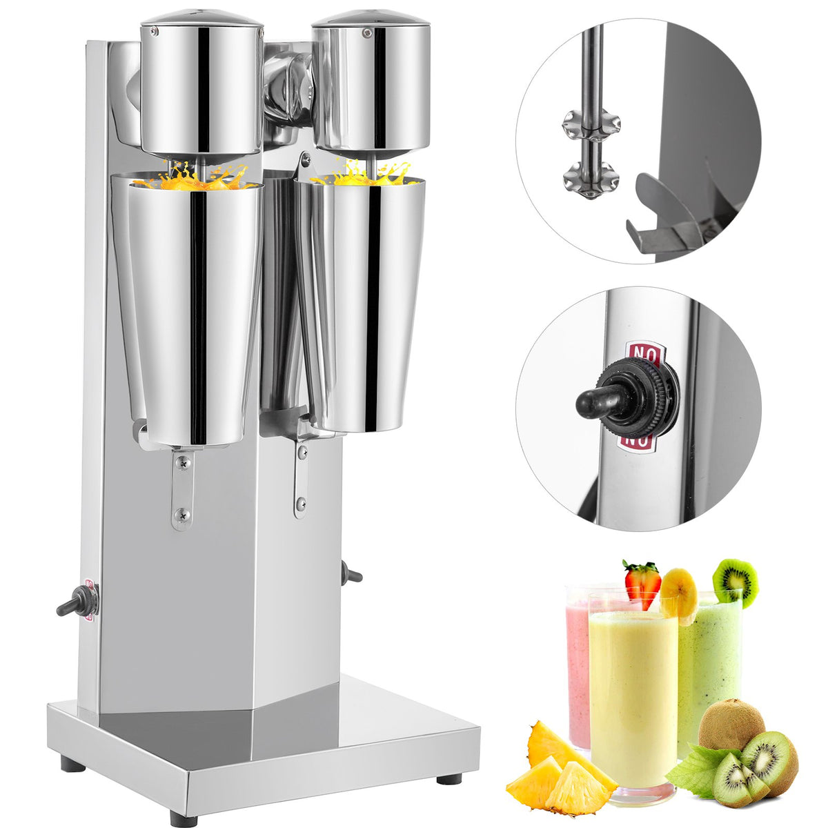 VEVOR Electric Milk Shake Machine 180 W with 2 Heads, 800 ml Jug, 2 Speeds