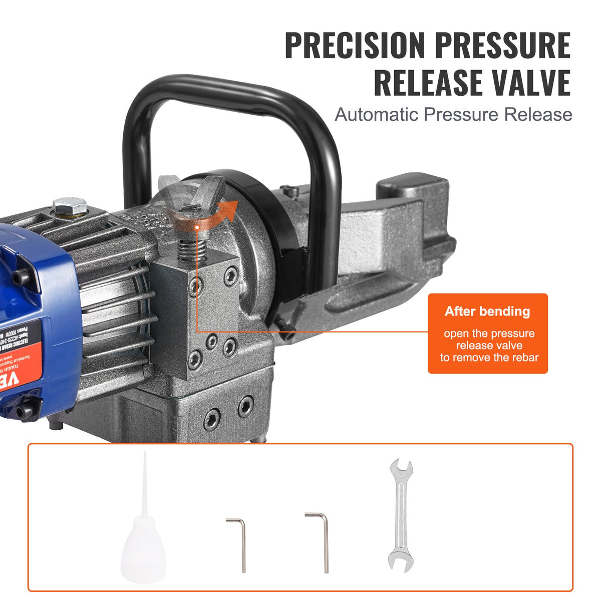 VEVOR 1000W Electric Hydraulic Rebar Bender – Bending up to 6-16 mm (