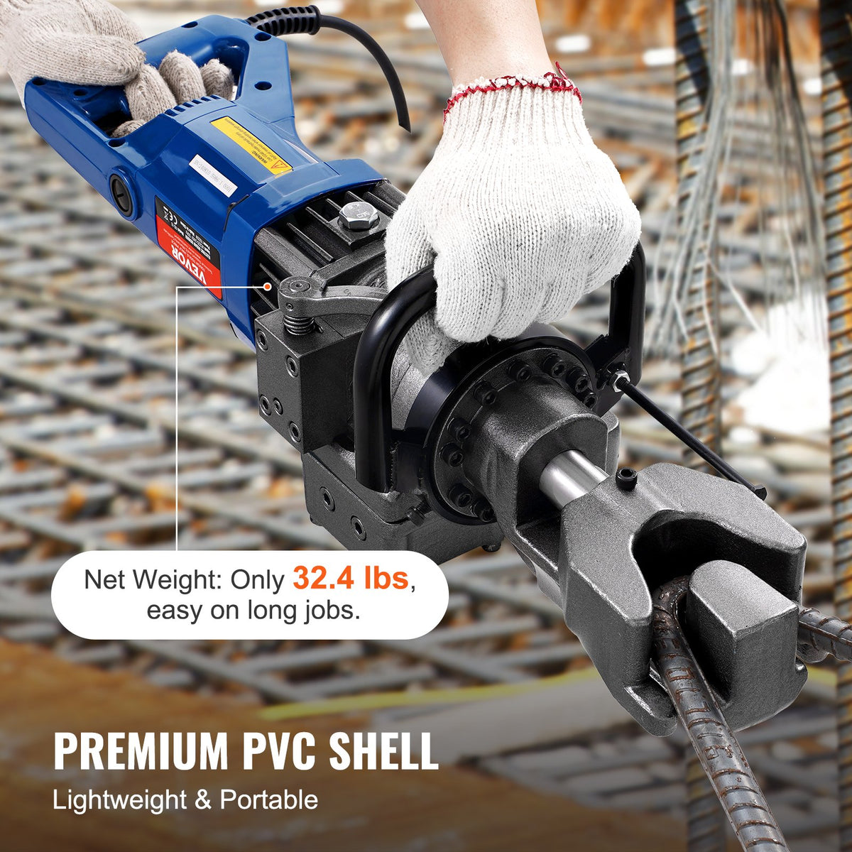 VEVOR 1000W Electric Hydraulic Rebar Bender – Bending up to 6-16 mm (
