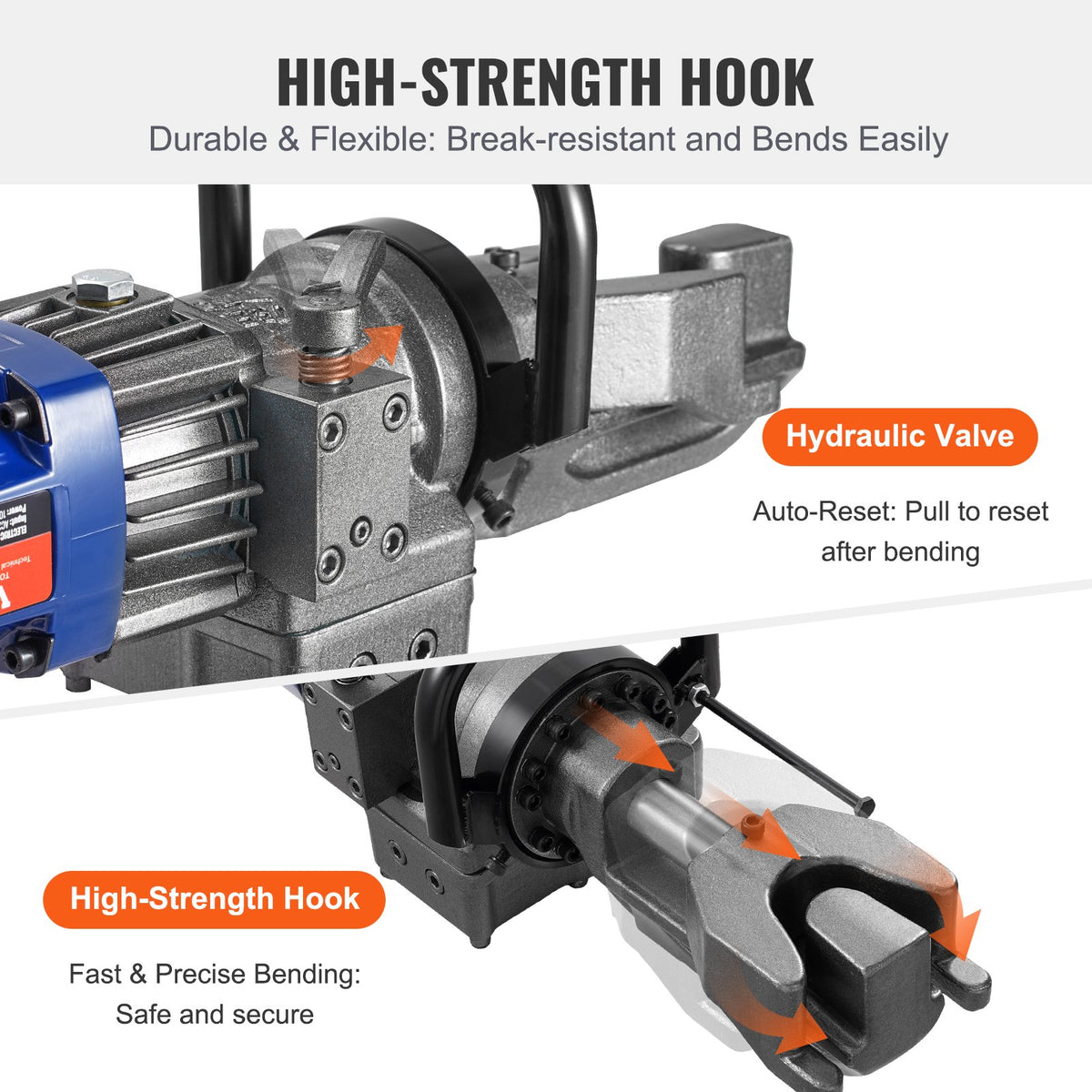 VEVOR 1000W Electric Hydraulic Rebar Bender – Bending up to 6-16 mm (