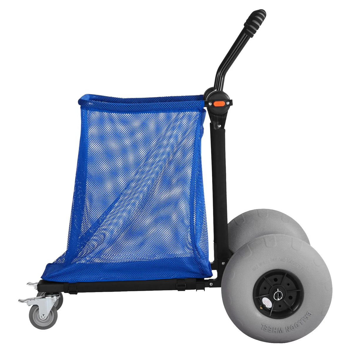 VEVOR pludmales ratiņi ar lieliem riteņiem smiltīm, kravnesība 75 kg, salokāmi pastiprināti ratiņi ar 320 mm balona tipa riteņiem, uzglabāšanas soma, 180° regulējams rokturis, piemēroti kempingam, makšķerēšanai un dārza darbiem - ZEMLETES.LV