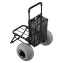 VEVOR pludmales rati ar lieliem smilšu riteņiem, 460 x 375 mm platforma, salokāma konstrukcija, 320 mm balona tipa riteņi, kravnesība 75 kg, regulējams augstums 855–1150 mm, piemēroti pludmalei un kempingam - ZEMLETES.LV