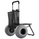 VEVOR pludmales rati ar lieliem smilšu riteņiem, 460 x 375 mm platforma, salokāma konstrukcija, 320 mm balona tipa riteņi, kravnesība 75 kg, regulējams augstums 855–1150 mm, piemēroti pludmalei un kempingam - ZEMLETES.LV