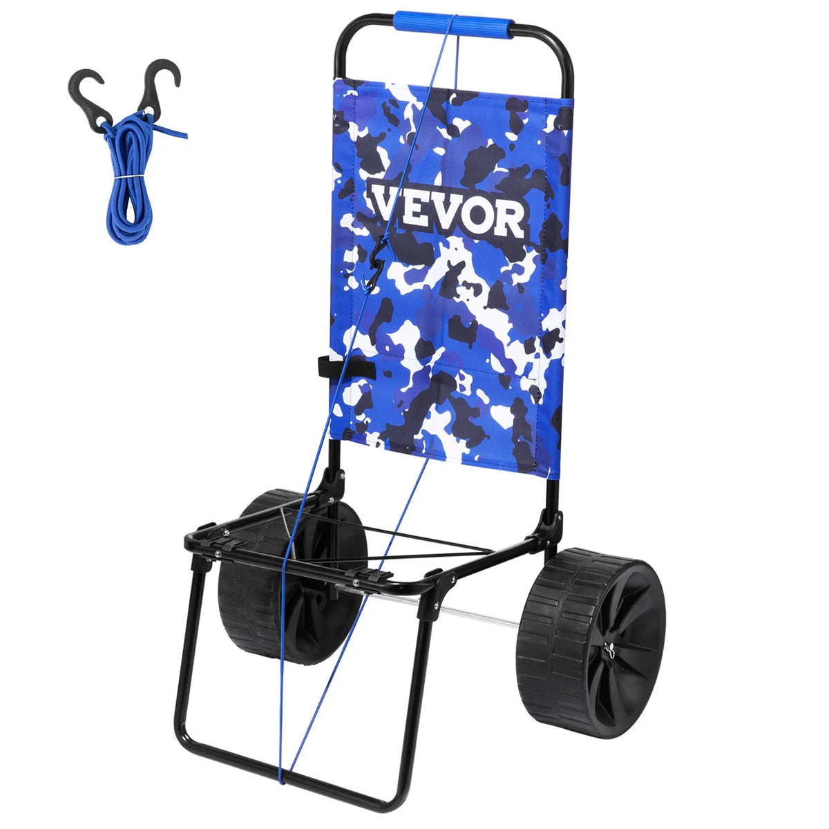 VEVOR pludmales ratiņi ar lieliem riteņiem smiltīm, kravas platforma 391 x 399 mm, 25,4 cm PE cietie riteņi, kravnesība 31,3 kg, salokāmi ratiņi, pastiprināta konstrukcija piknikam, kempingam, makšķerēšanai, pludmalei un dārza darbiem - ZEMLETES.LV