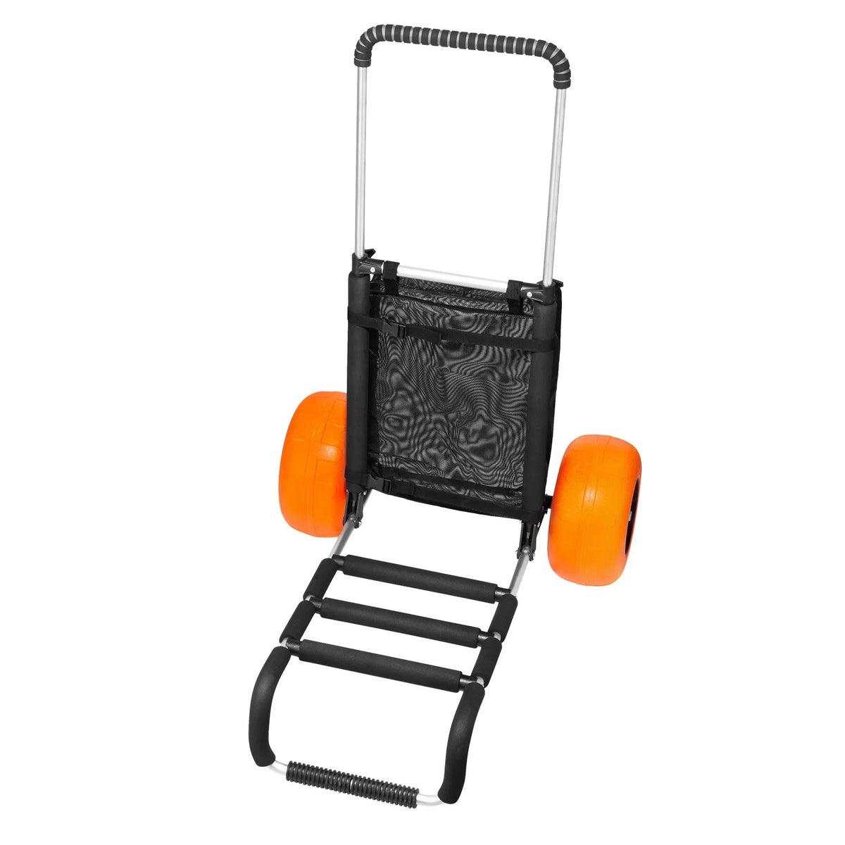 VEVOR pludmales transporta rati ar lieliem riteņiem smiltīm, kravnesība 75 kg, platforma 760 x 390 mm, 305 mm riteņi, salokāmi, regulējams augstums 686–1135 mm - ZEMLETES.LV