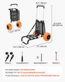 VEVOR pludmales transporta rati ar lieliem riteņiem smiltīm, kravnesība 75 kg, platforma 760 x 390 mm, 305 mm riteņi, salokāmi, regulējams augstums 686–1135 mm - ZEMLETES.LV