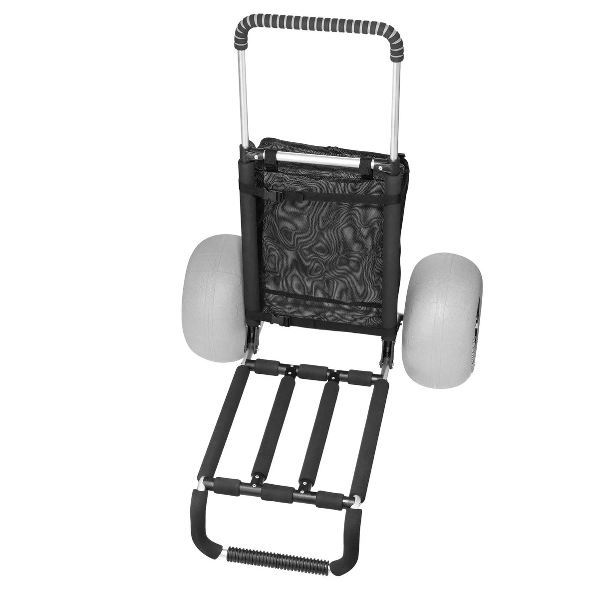 VEVOR pludmales ratiņi ar lieliem riteņiem smiltīm, kravas platforma 760 x 390 mm, 30,5 cm balona tipa riteņi, kravnesība 74,8 kg, salokāmi ratiņi ar regulējamu augstumu 685–1135 mm, pastiprināta konstrukcija pludmalei - ZEMLETES.LV
