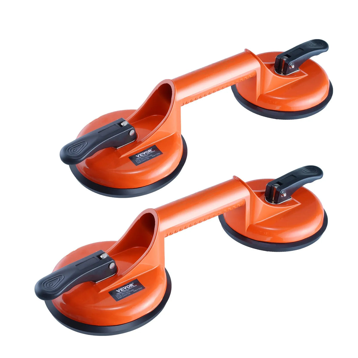 VEVOR Glass Vacuum Suction Cup, 11.9 cm, 2-Piece Set, 149.7 kg Lifting Capacity, Vacuum Suction Cup with Aluminium Handle, Reinforced Industrial Lifting Tool for Moving Glass, Granite, Tiles, Metal and Wood Panels