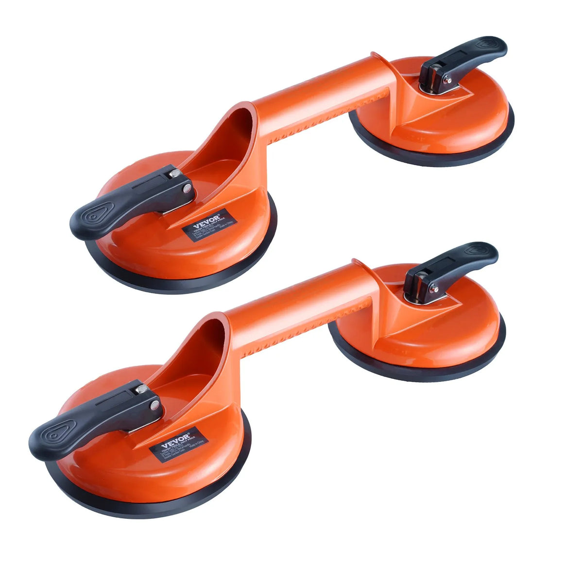 VEVOR Glass Vacuum Suction Cup, 11.9 cm, 2-Piece Set, 149.7 kg Lifting Capacity, Vacuum Suction Cup with Aluminium Handle, Reinforced Industrial Lifting Tool for Moving Glass, Granite, Tiles, Metal and Wood Panels