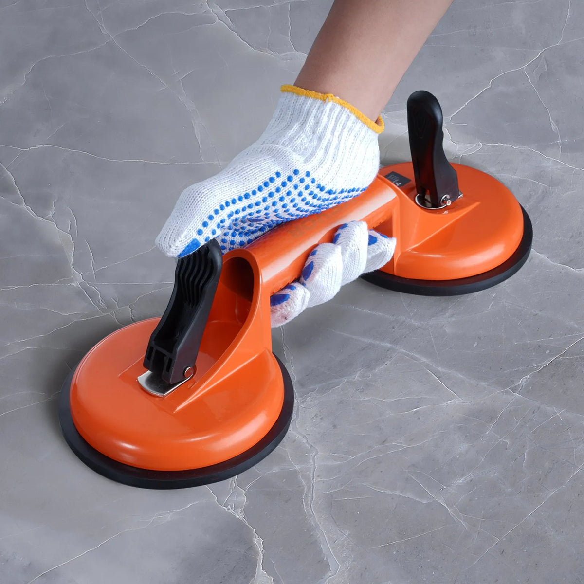 VEVOR Glass Vacuum Suction Cup, 11.9 cm, 2-Piece Set, 149.7 kg Lifting Capacity, Vacuum Suction Cup with Aluminium Handle, Reinforced Industrial Lifting Tool for Moving Glass, Granite, Tiles, Metal and Wood Panels