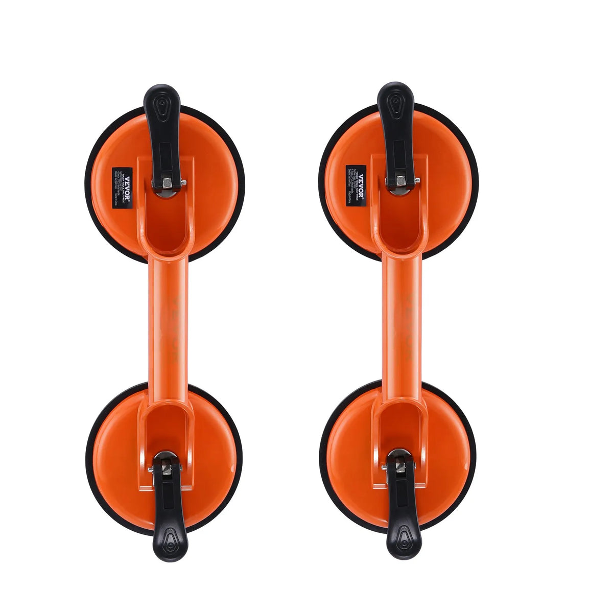 VEVOR Glass Vacuum Suction Cup, 11.9 cm, 2-Piece Set, 149.7 kg Lifting Capacity, Vacuum Suction Cup with Aluminium Handle, Reinforced Industrial Lifting Tool for Moving Glass, Granite, Tiles, Metal and Wood Panels