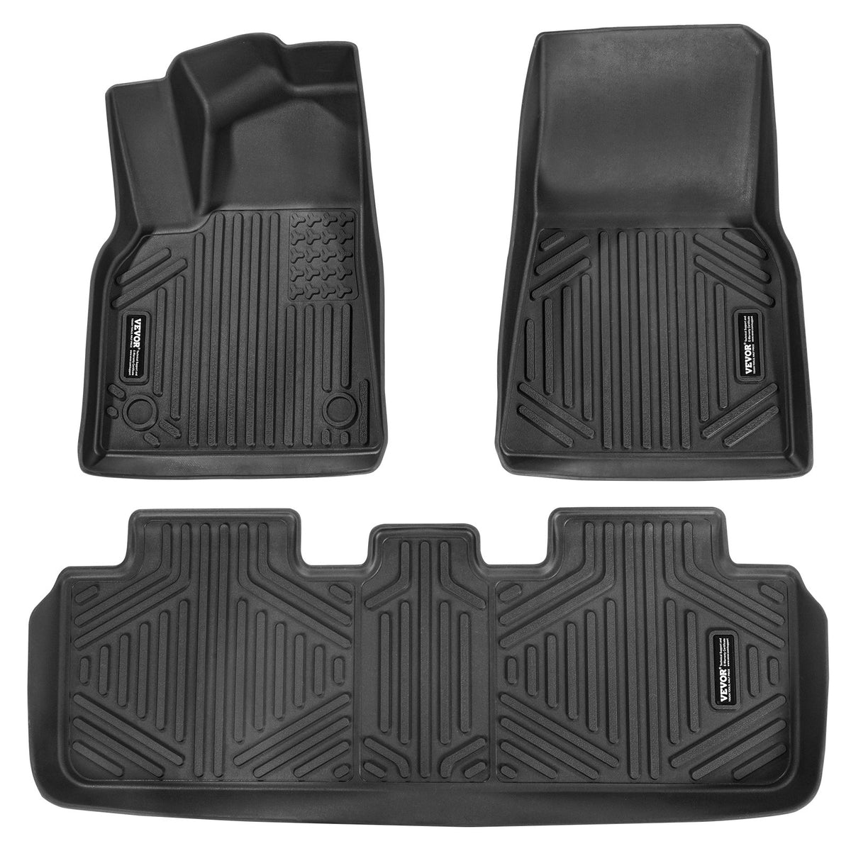 VEVOR Car Floor Mats for Tesla Model Y (2021–2024), 3 pcs, TPE