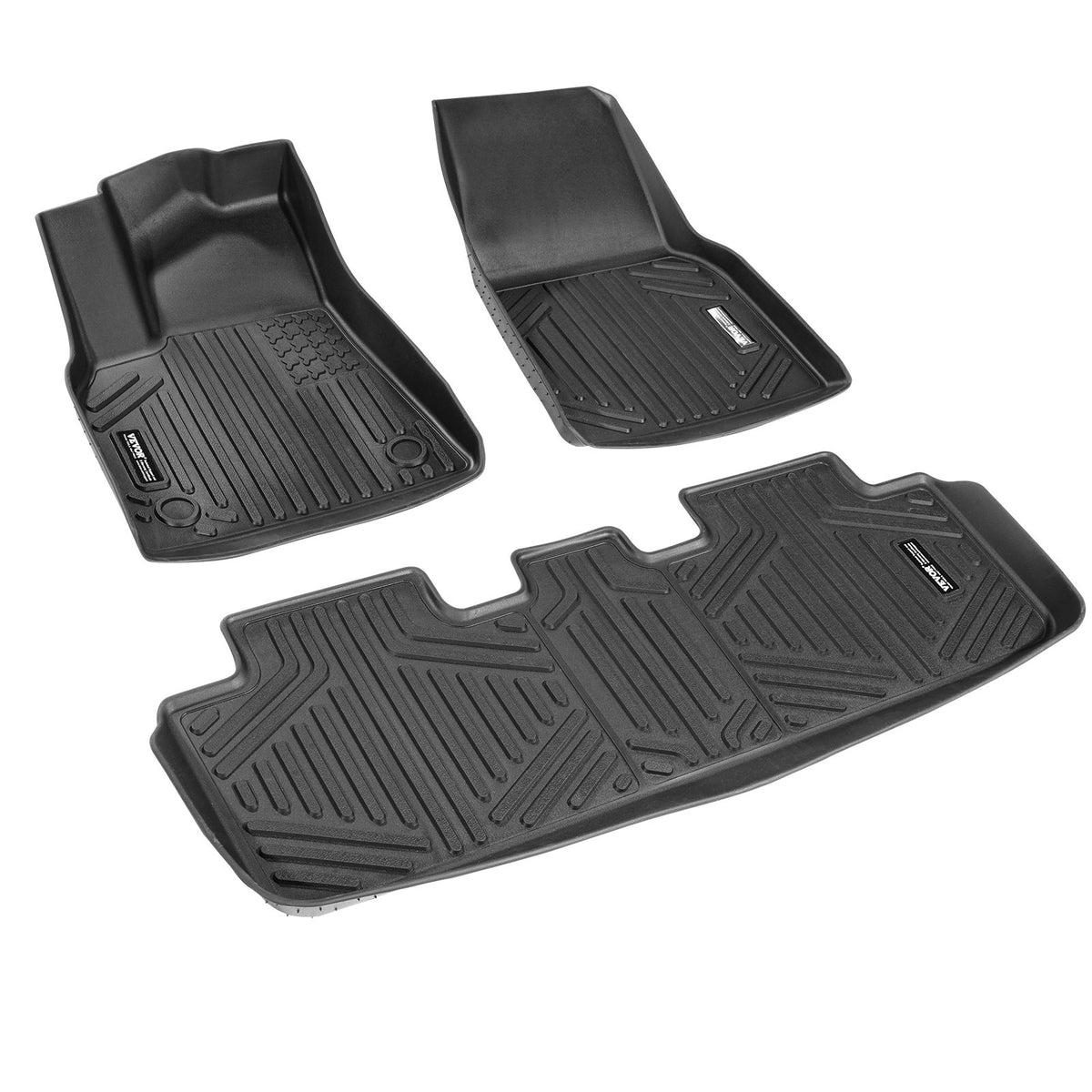 VEVOR Car Floor Mats for Tesla Model Y (2021–2024), 3 pcs, TPE