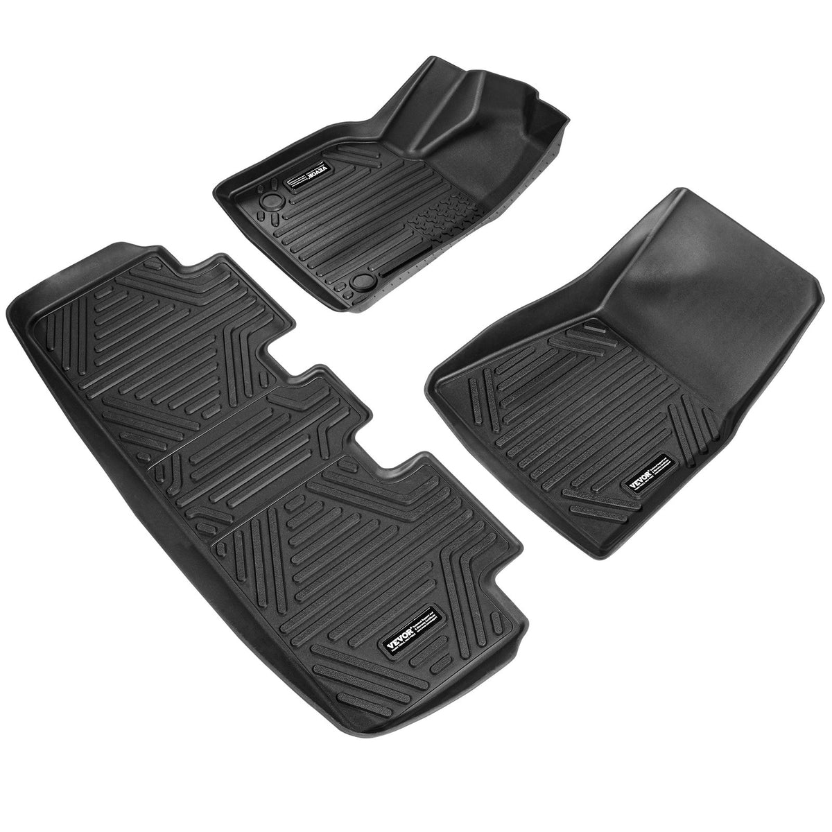 VEVOR Car Floor Mats for Tesla Model Y (2021–2024), 3 pcs, TPE