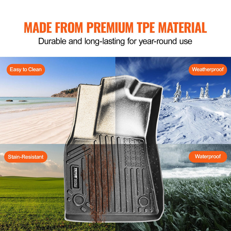 VEVOR automašīnas grīdas paklāji Tesla Model Y (2021–2024), 3 gab., TPE