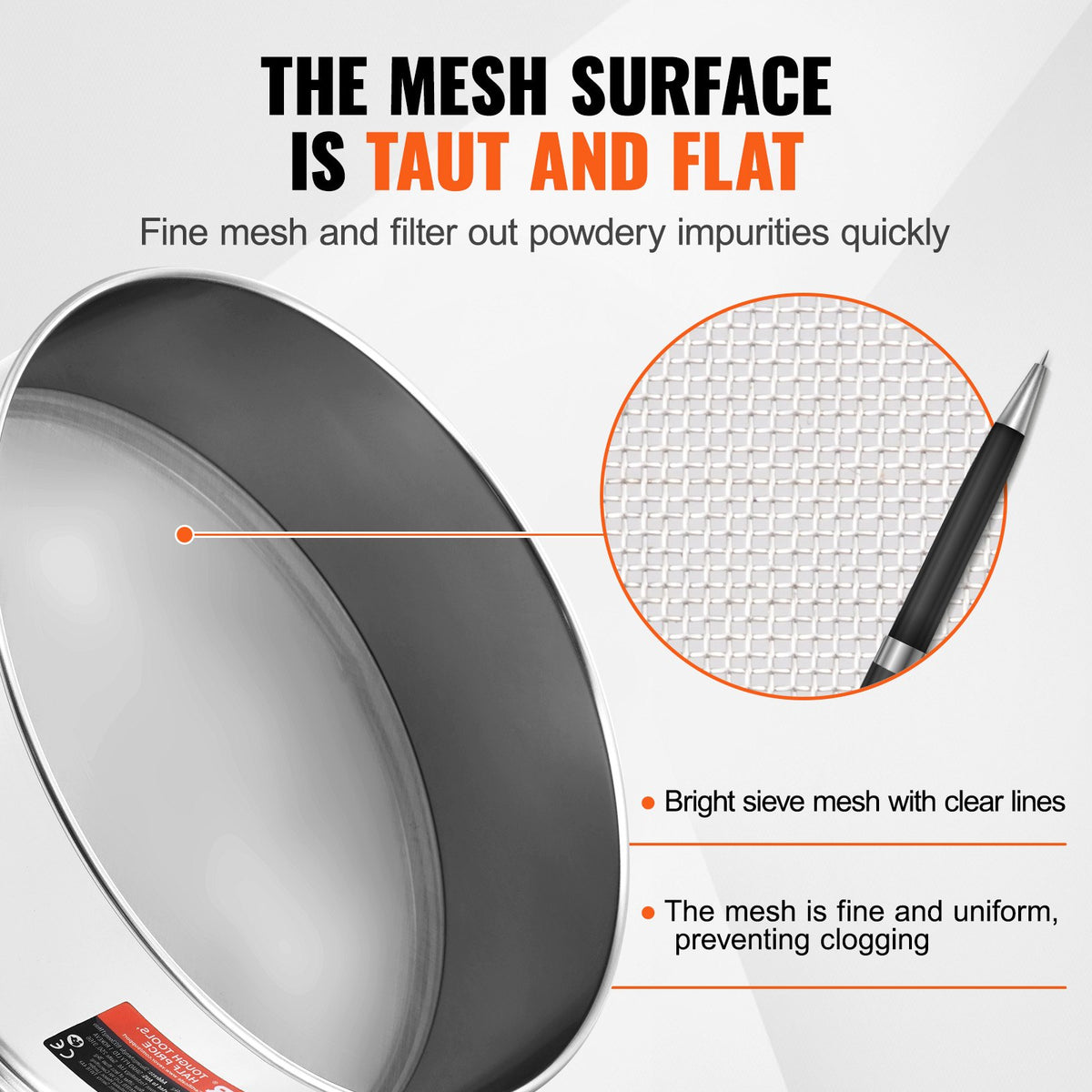 VEVOR flour sieve 150 mesh, stainless steel