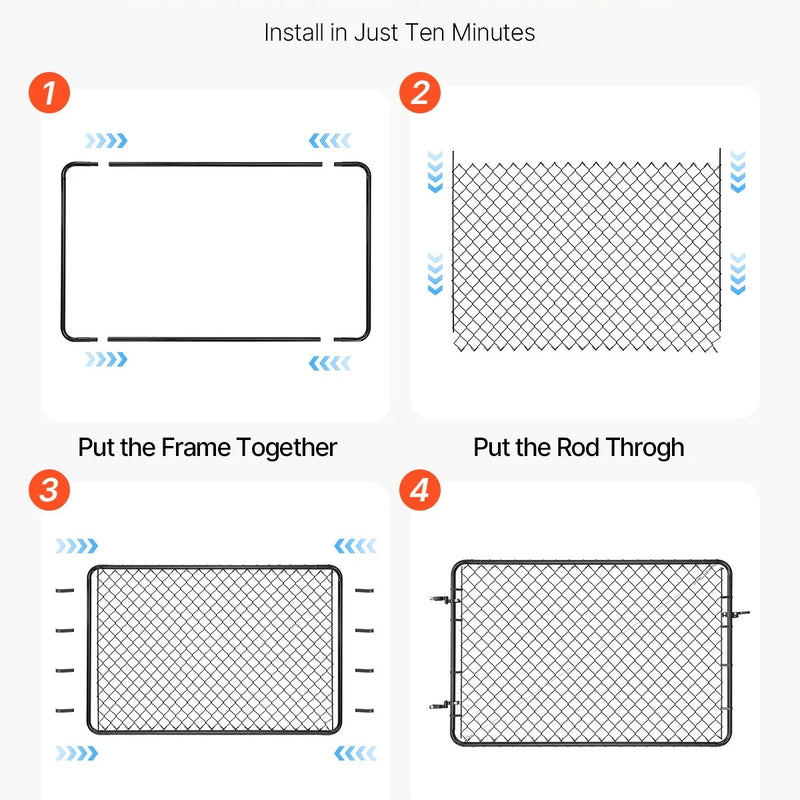 Sieta žoga vārti 0,67-1,83 × 1,83 м, dārzam (stabi nav iekļauti komplektā)