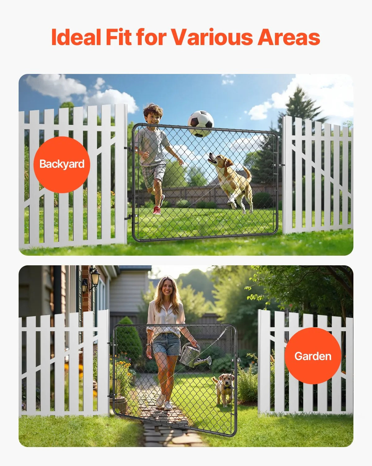 Mesh Fence Gate 0.67–1.83 × 1.83 m, for Garden (Posts Not Included)