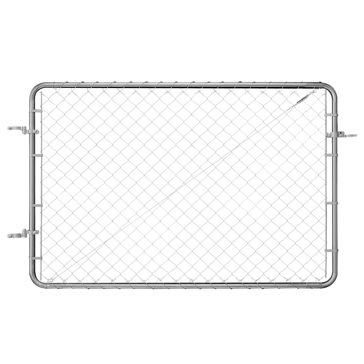 Chain Link Fence Gate 183 × 122 cm, Adjustable, Galvanised, Rust-Resistant, Suitable for 67–183 cm × 183 cm Opening, Posts Not Included