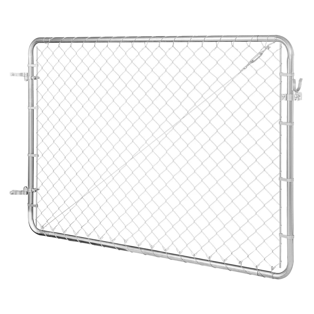 Chain Link Fence Gate 183 × 122 cm, Adjustable, Galvanised, Rust-Resistant, Suitable for 67–183 cm × 183 cm Opening, Posts Not Included