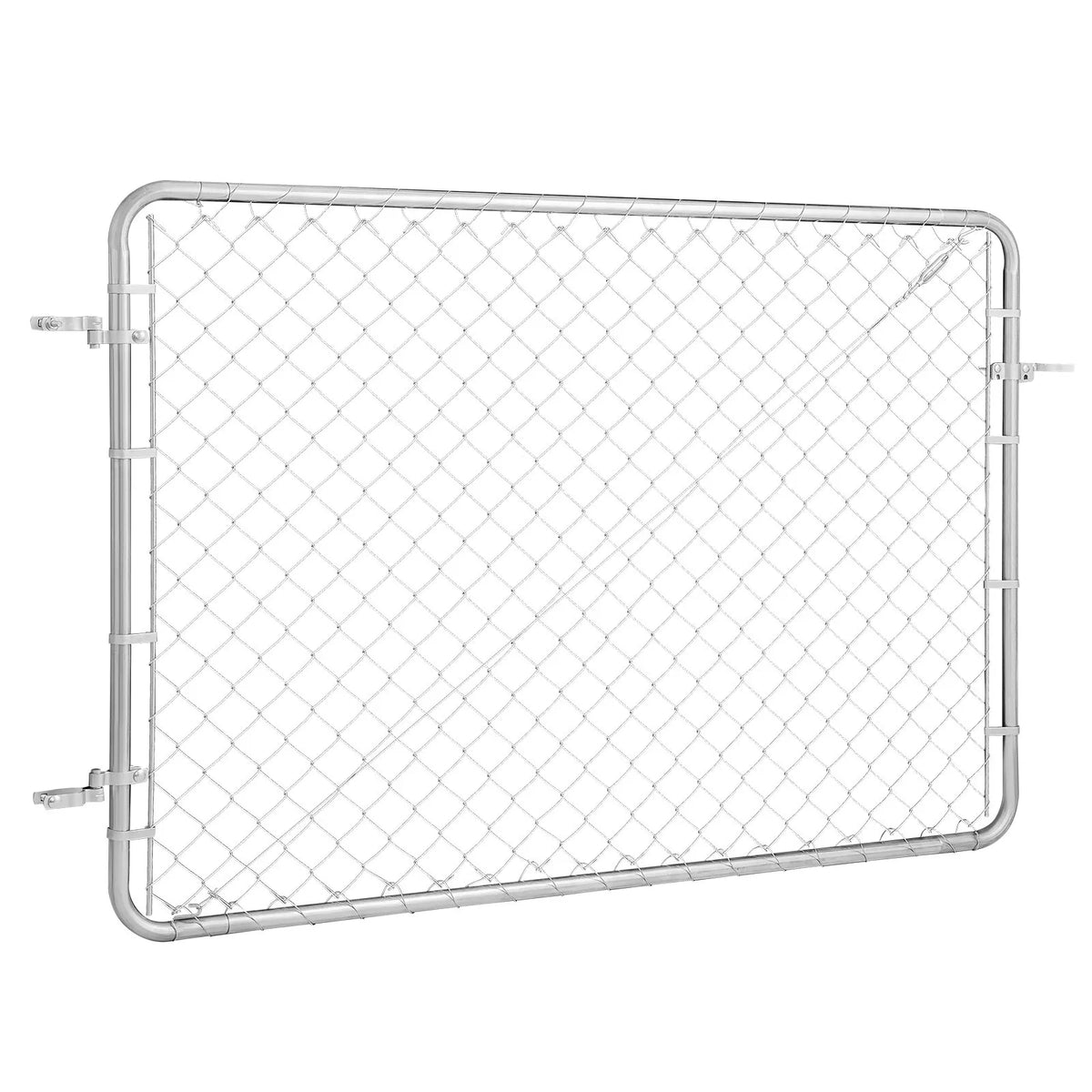 Chain Link Fence Gate 183 × 122 cm, Adjustable, Galvanised, Rust-Resistant, Suitable for 67–183 cm × 183 cm Opening, Posts Not Included