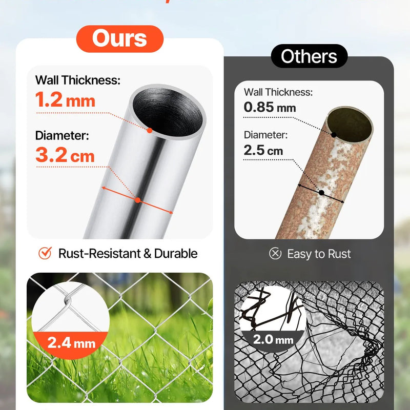 Ķēžu posmu žoga vārti 183 × 122 cm, regulējami, cinkoti, rūsas izturīgi, piemēroti 67-183 cm × 183 cm atvērumam, stabi nav iekļauti